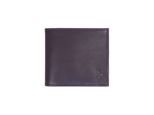 La Guêpe - Petite Maroquinerie - Porte-cartes à l'italienne "Luxe" tout cuir myrtille 6 Cartes - PM-011-01