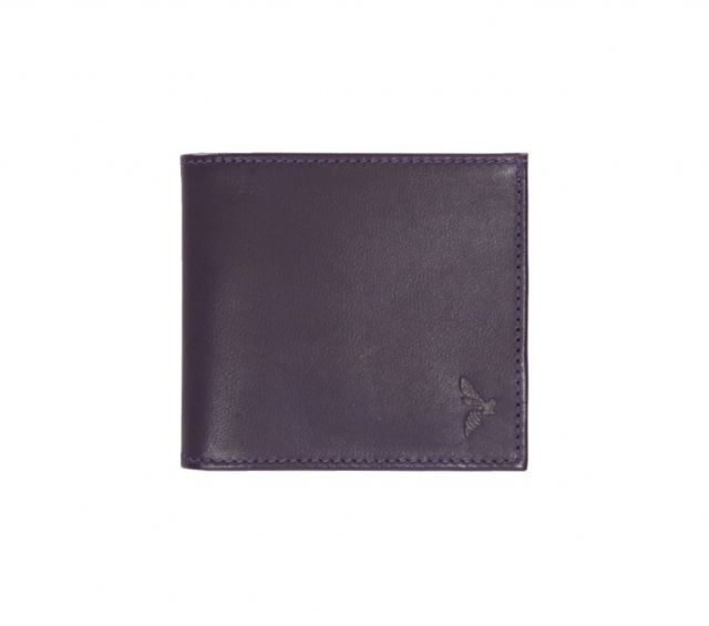 La Guêpe - Petite Maroquinerie - Porte-cartes à l'italienne "Luxe" tout cuir myrtille 6 Cartes - PM-011-01