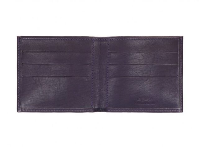 La Guêpe - Petite Maroquinerie - Porte-cartes à l'italienne "Luxe" tout cuir myrtille 6 Cartes - PM-011-01