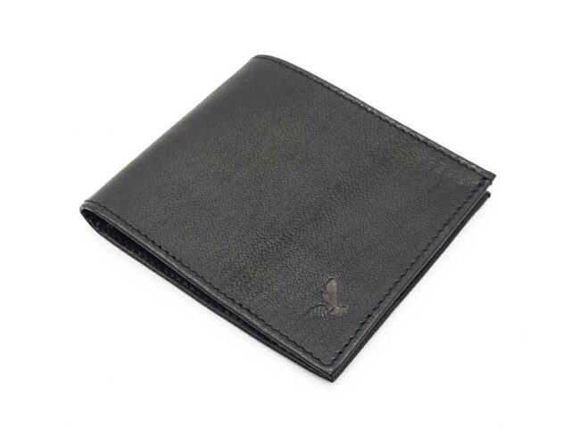 La Guêpe - Petite Maroquinerie - Porte-cartes à l'italienne "Luxe" tout cuir noir 6 Cartes - PM-011-01