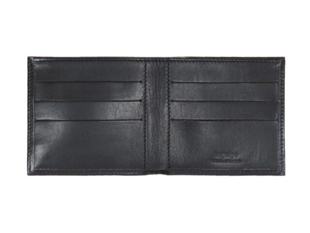 La Guêpe - Petite Maroquinerie - Porte-cartes à l'italienne "Luxe" tout cuir noir 6 Cartes - PM-011-01