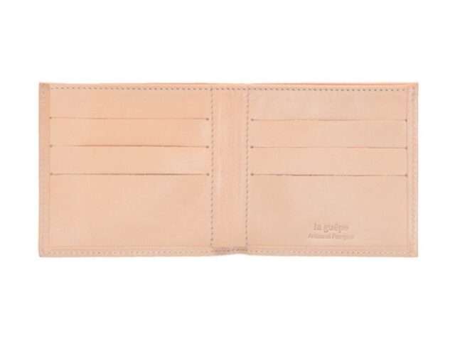 La Guêpe - Petite Maroquinerie - Porte-cartes à l'italienne "Luxe" tout cuir nude 6 Cartes - PM-011-01