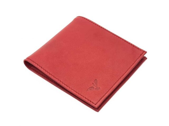 La Guêpe - Petite Maroquinerie - Porte-cartes à l'italienne "Luxe" tout cuir rouge 6 Cartes - PM-011-01