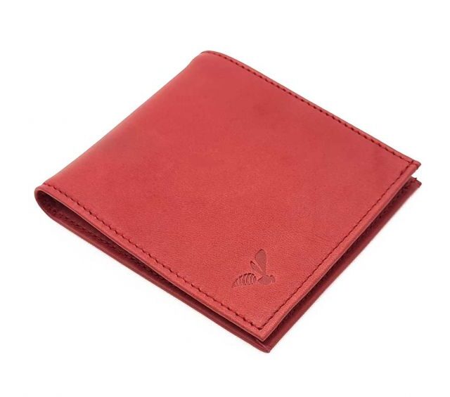 La Guêpe - Petite Maroquinerie - Porte-cartes à l'italienne "Luxe" tout cuir rouge 6 Cartes - PM-011-01