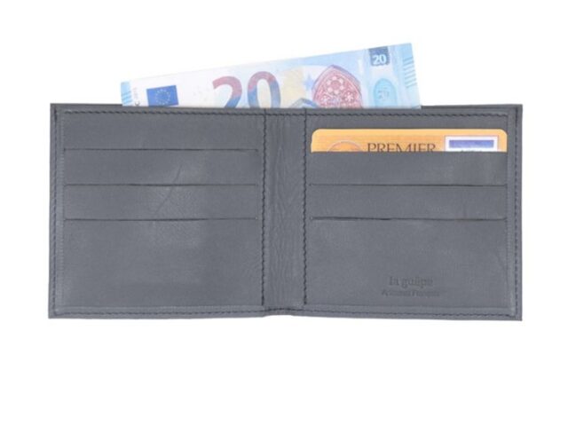 La Guêpe - Petite Maroquinerie - Porte-cartes à l'italienne "Luxe" tout cuir rouge 6 Cartes - PM-011-01
