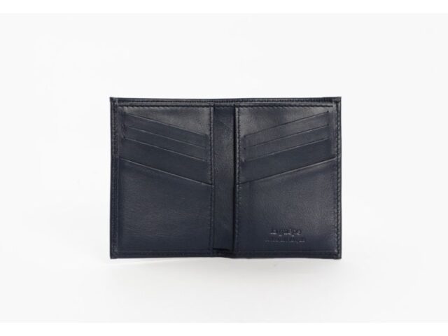 La Guêpe - Petite Maroquinerie - Porte-cartes anti-rfid "Luxe" tout cuir bleu 8 Cartes - PM-018-06