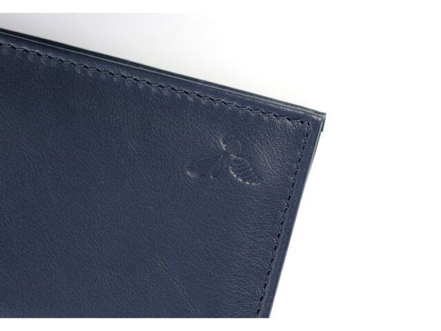 La Guêpe - Petite Maroquinerie - Porte-cartes anti-rfid "Luxe" tout cuir bleu 8 Cartes - PM-018-06