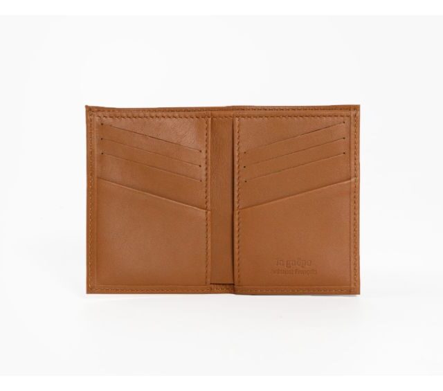 La Guêpe - Petite Maroquinerie - Porte-cartes anti-rfid "Luxe" tout cuir gold 8 Cartes - PM-018-06