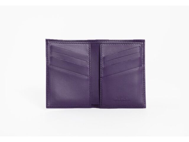 La Guêpe - Petite Maroquinerie - Porte-cartes anti-rfid "Luxe" tout cuir myrtille 8 Cartes - PM-018-06