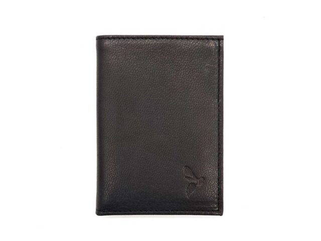 La Guêpe - Petite Maroquinerie - Porte-cartes anti-rfid "Luxe" tout cuir noir 8 Cartes - PM-018-06