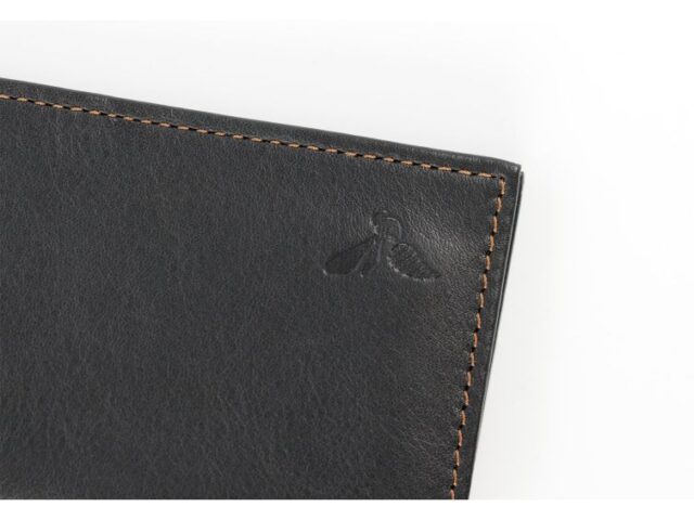 La Guêpe - Petite Maroquinerie - Porte-cartes anti-rfid "Luxe" tout cuir noir et gold 8 Cartes - PM-018-06