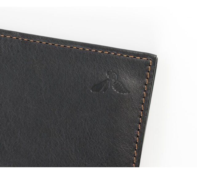 La Guêpe - Petite Maroquinerie - Porte-cartes anti-rfid "Luxe" tout cuir noir et gold 8 Cartes - PM-018-06