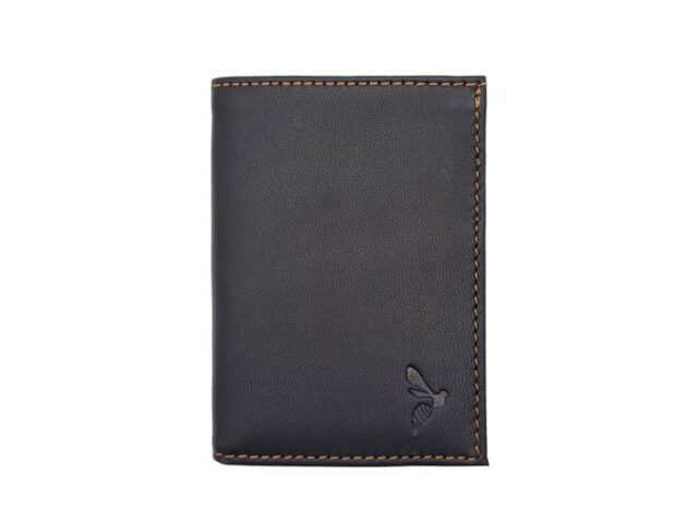 La Guêpe - Petite Maroquinerie - Porte-cartes anti-rfid "Luxe" tout cuir noir et gold 8 Cartes - PM-018-06