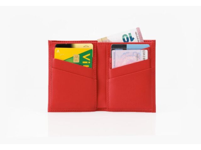 La Guêpe - Petite Maroquinerie - Porte-cartes anti-rfid "Luxe" tout cuir rouge 8 Cartes - PM-018-06