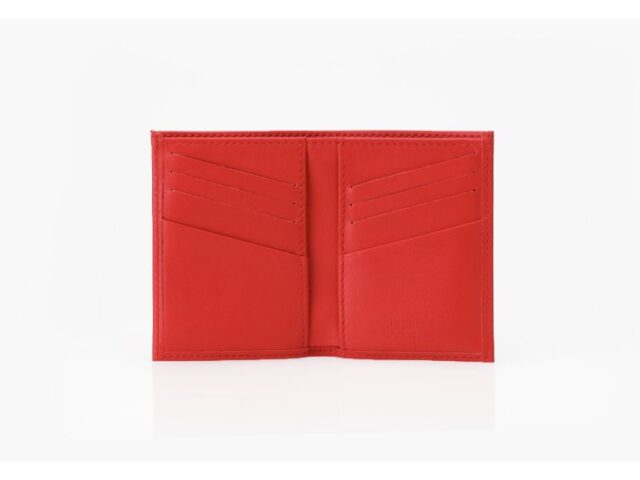 La Guêpe - Petite Maroquinerie - Porte-cartes anti-rfid "Luxe" tout cuir rouge 8 Cartes - PM-018-06
