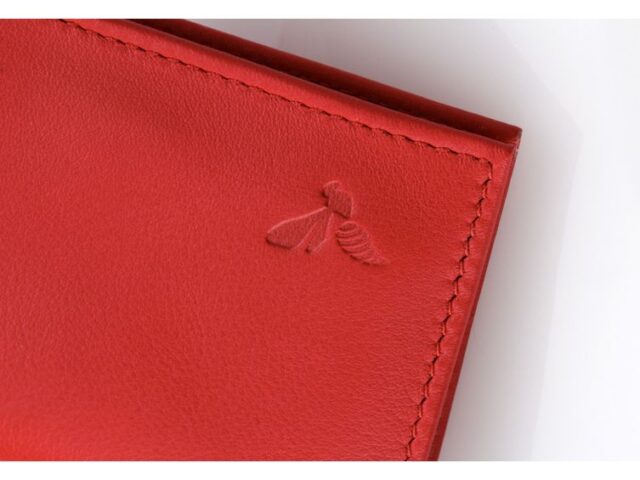 La Guêpe - Petite Maroquinerie - Porte-cartes anti-rfid "Luxe" tout cuir rouge 8 Cartes - PM-018-06