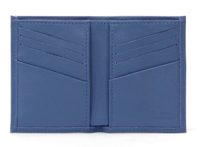 La Guêpe - Petite Maroquinerie - Porte-cartes compact en cuir bleu de prusse - 300