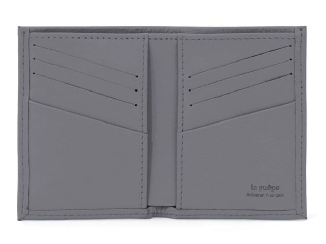 La Guêpe - Petite Maroquinerie - Porte-cartes compact en cuir gris - 300