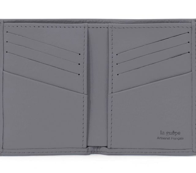 La Guêpe - Petite Maroquinerie - Porte-cartes compact en cuir gris - 300