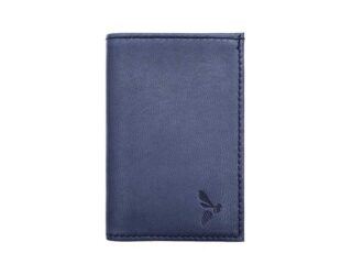 La Guêpe - Porte-cartes compact “Luxe” tout cuir bleu – PM-038-01
