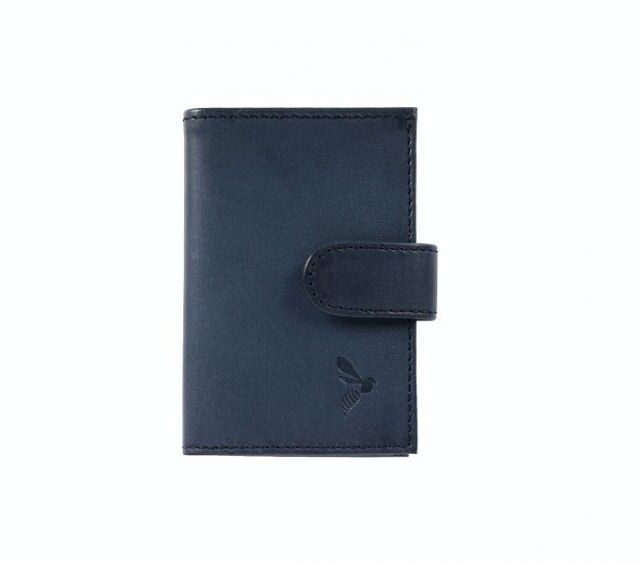 La Guêpe - Petite Maroquinerie - Porte-cartes compact "Luxe" tout cuir bleu - PM-038-01