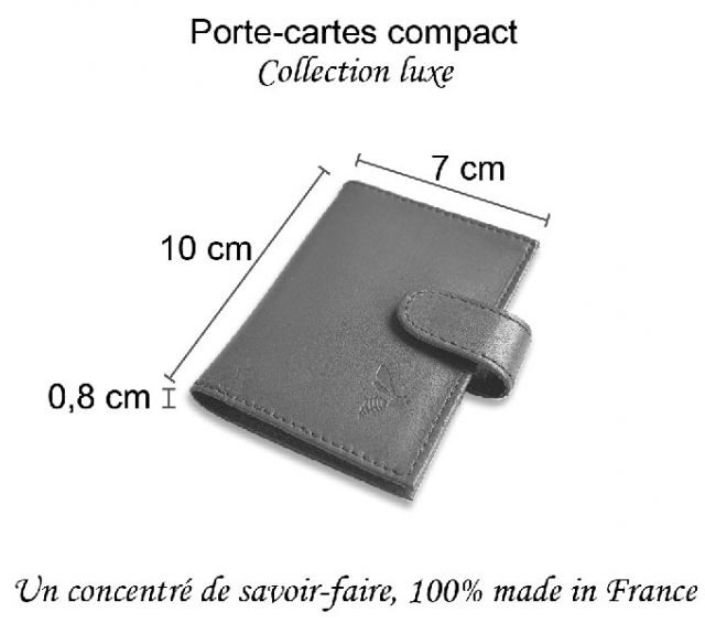 La Guêpe - Petite Maroquinerie - Porte-cartes compact "Luxe" tout cuir fuchsia fermeture à patte - PM-022-01