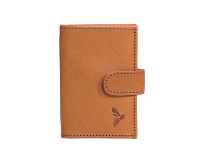 La Guêpe - Petite Maroquinerie - Porte-cartes compact "Luxe" tout cuir gold fermeture à patte - PM-022-01