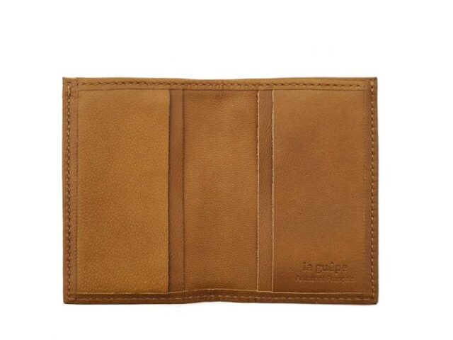 La Guêpe - Petite Maroquinerie - Porte-cartes compact "Luxe" tout cuir gold - PM-038-01