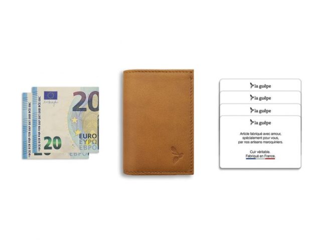La Guêpe - Petite Maroquinerie - Porte-cartes compact "Luxe" tout cuir gold - PM-038-01