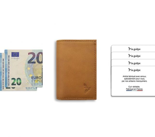 La Guêpe - Petite Maroquinerie - Porte-cartes compact "Luxe" tout cuir gold - PM-038-01