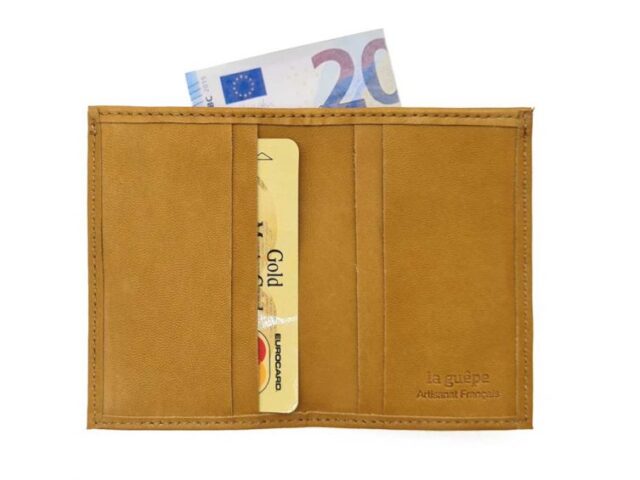 La Guêpe - Petite Maroquinerie - Porte-cartes compact "Luxe" tout cuir gold - PM-038-01