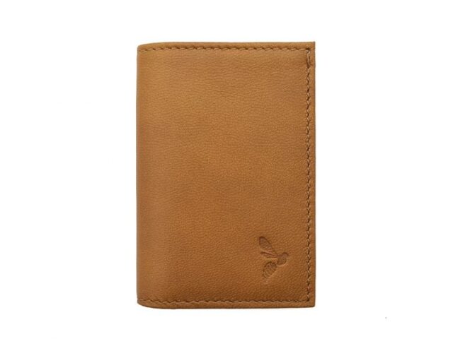 La Guêpe - Porte-cartes compact “Luxe” tout cuir gold – PM-038-01