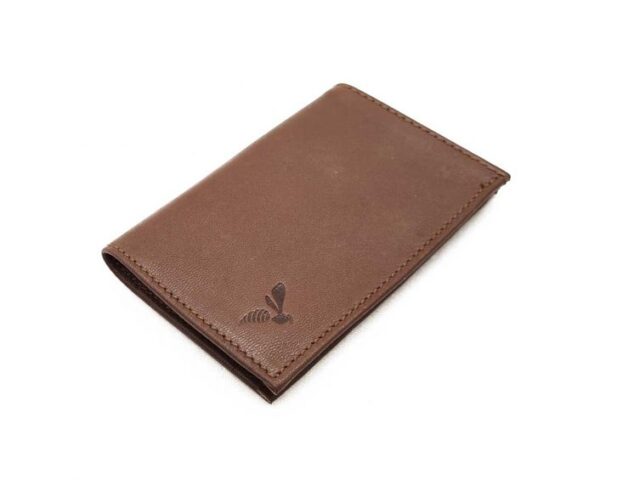 La Guêpe - Petite Maroquinerie - Porte-cartes compact "Luxe" tout cuir marron - PM-038-01