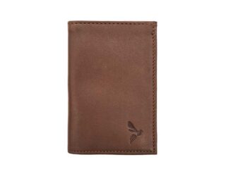 La Guêpe - Porte-cartes compact Luxe tout cuir marron  PM-038-01