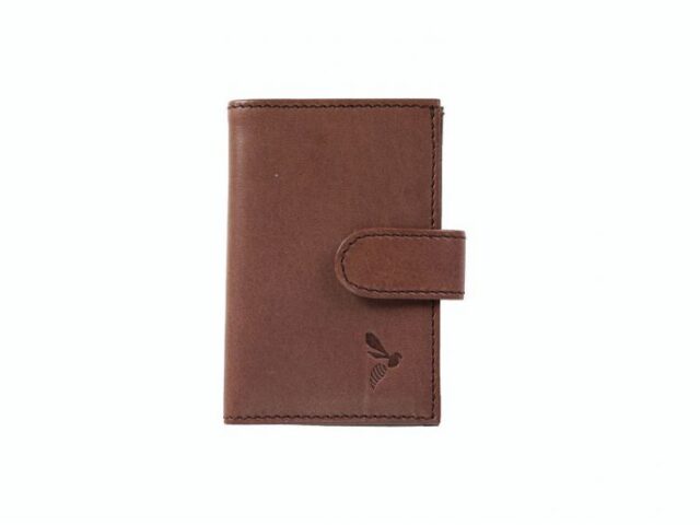 La Guêpe - Petite Maroquinerie - Porte-cartes compact "Luxe" tout cuir marron - PM-038-01
