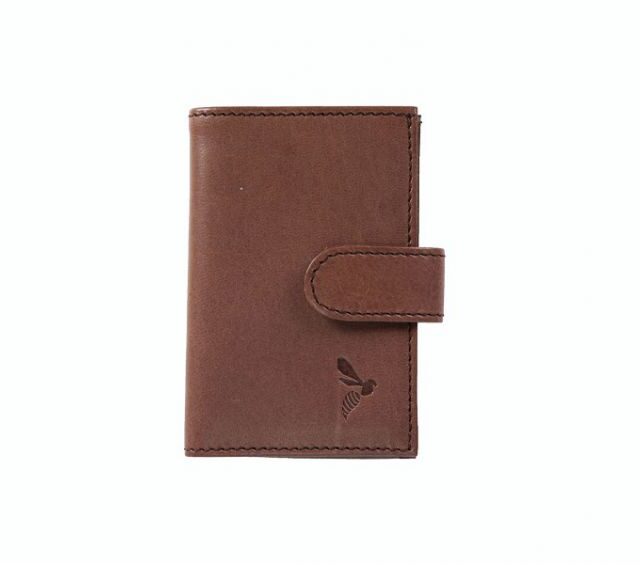 La Guêpe - Petite Maroquinerie - Porte-cartes compact "Luxe" tout cuir marron - PM-038-01