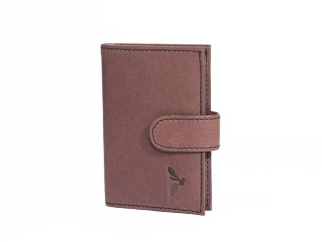 La Guêpe - Petite Maroquinerie - Porte-cartes compact "Luxe" tout cuir marron - PM-038-01