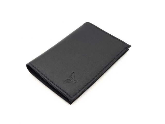 La Guêpe - Petite Maroquinerie - Porte-cartes compact "Luxe" tout cuir noir - PM-038-01