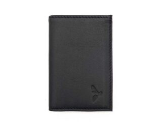La Guêpe - Porte-cartes compact Luxe tout cuir noir  PM-038-01