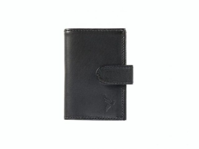 La Guêpe - Petite Maroquinerie - Porte-cartes compact "Luxe" tout cuir noir - PM-038-01