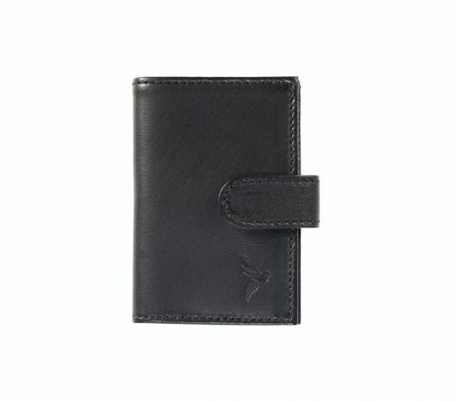 La Guêpe - Petite Maroquinerie - Porte-cartes compact "Luxe" tout cuir noir - PM-038-01