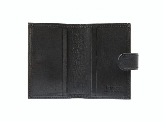 La Guêpe - Petite Maroquinerie - Porte-cartes compact "Luxe" tout cuir noir - PM-038-01