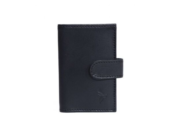 La Guêpe - Petite Maroquinerie - Porte-cartes compact "Luxe" tout cuir noir - PM-038-01
