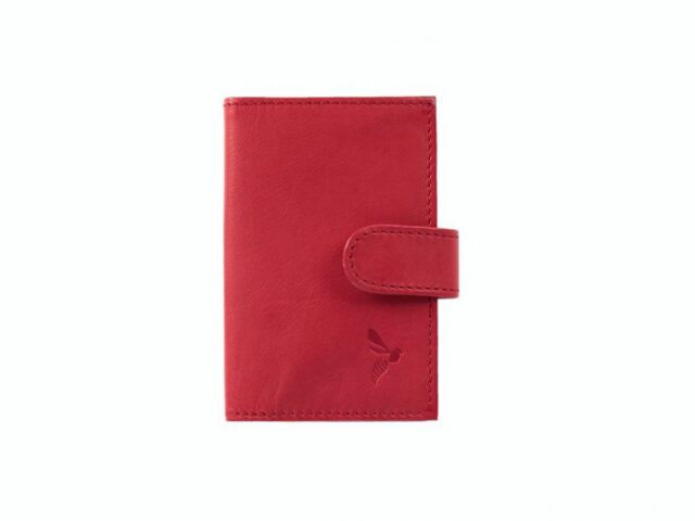 La Guêpe - Petite Maroquinerie - Porte-cartes compact "Luxe" tout cuir rouge - PM-038-01