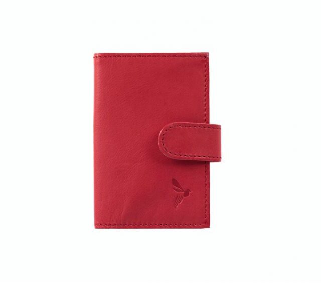 La Guêpe - Petite Maroquinerie - Porte-cartes compact "Luxe" tout cuir rouge - PM-038-01