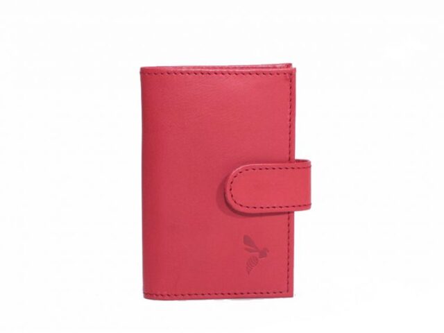 La Guêpe - Petite Maroquinerie - Porte-cartes compact "Luxe" tout cuir rouge - PM-038-01