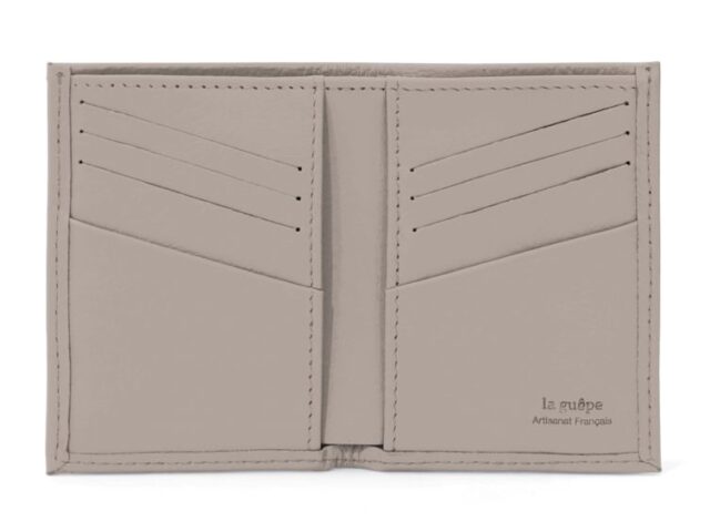 La Guêpe - Petite Maroquinerie - Porte-cartes compact en cuir taupe - 300