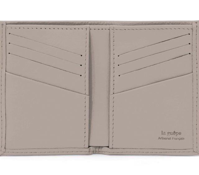La Guêpe - Petite Maroquinerie - Porte-cartes compact en cuir taupe - 300