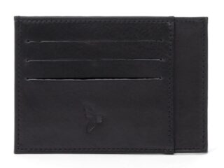 La Guêpe - Porte-cartes compact en cuir noir – 575