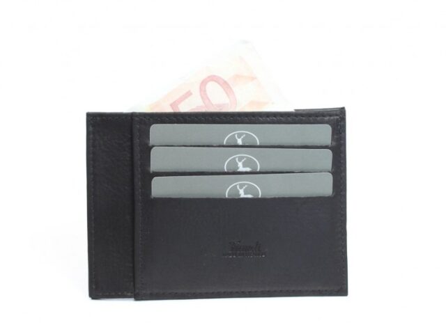 La Guêpe - Petite Maroquinerie - Porte-cartes compact en cuir noir - 575